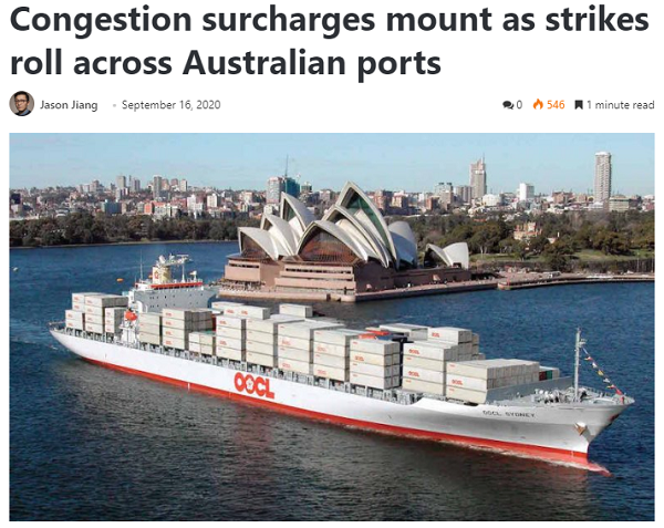 深圳货代公司提醒你！出口澳大利亚注意，悉尼港口拥堵，船司跳港！