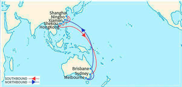 航线介绍-澳洲海运,澳洲海运到门,海运到澳洲,中国到澳洲海运,出口澳洲海运