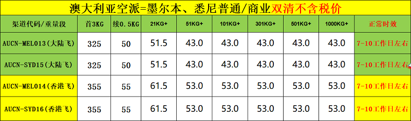 悉尼空派墨尔本空派悉尼专线墨尔本专线价格表