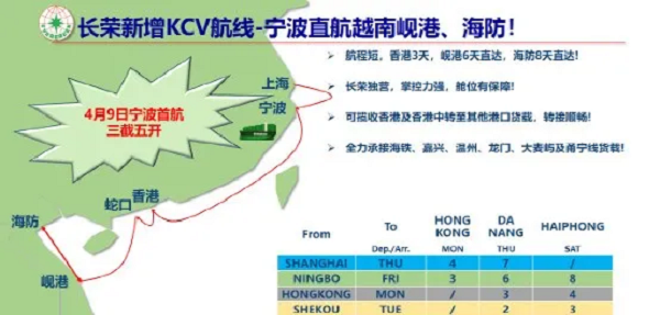 EMC 越南直达航线上线！